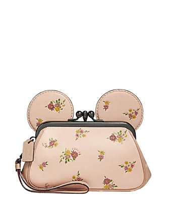 Ladies Coach Tabby bags with a textured leather surface for a more tactile lookCoach Kisslock Wristlet With Floral Mix and Minnie Mouse Ears