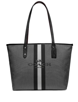 Coach bags with a detachable mobile phone holder for on - the - go useCoach Horse & Carriage Jacquard City Tote