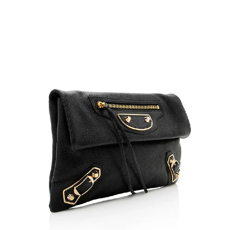 Balenciaga Le Dix medium size with adjustable shoulder strapsBalenciaga Chevre Metallic Edge Envelope Clutch (SHF-18041)