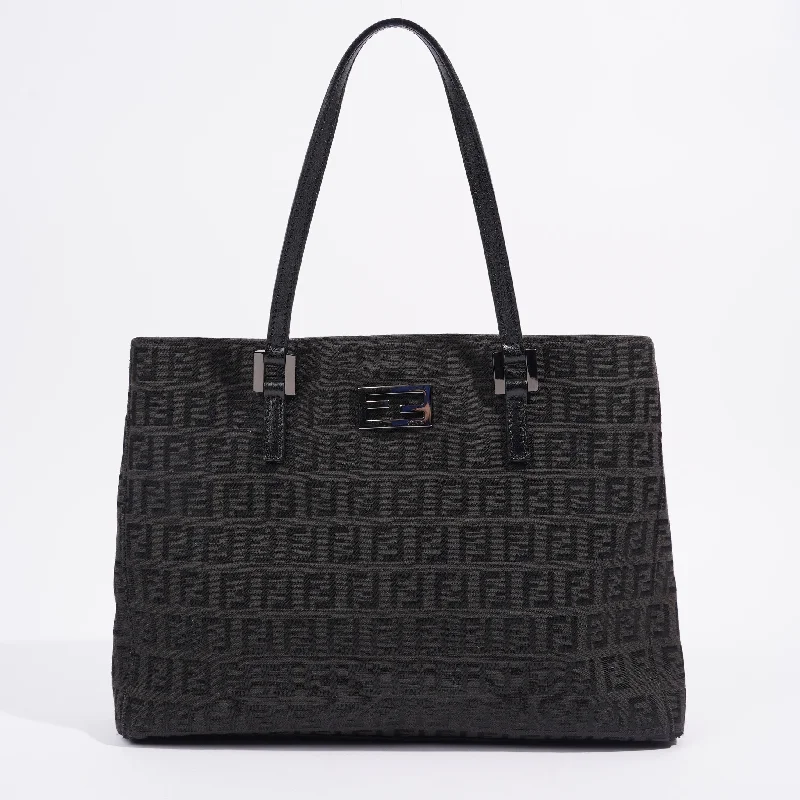 Fendi By The Way bags with a detachable pouch for separating small itemsFendi Tote Brown Canvas