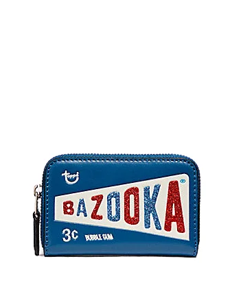 Coach bags with a zip - top closure and a front - pocket for quick accessCoach Zip Around Coin Case With Bazooka Motif