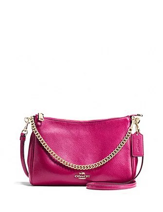 Ladies Coach Tabby bags with gold - toned hardware for a touch of luxuryCoach Carrie Crossbody Clutch in Pebble Leather