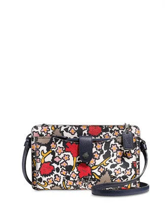 Ladies Coach Tabby bags with a textured leather surface for a more tactile lookCoach Messenger with Pop Up Pouch in Mixed Yankee Floral Print Canvas