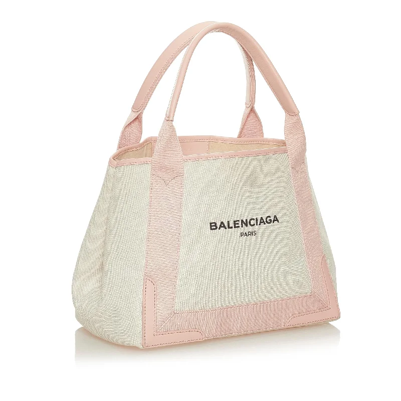 Balenciaga First small size with suede leather constructionBalenciaga Navy Cabas S Canvas Tote Bag (SHG-27791)