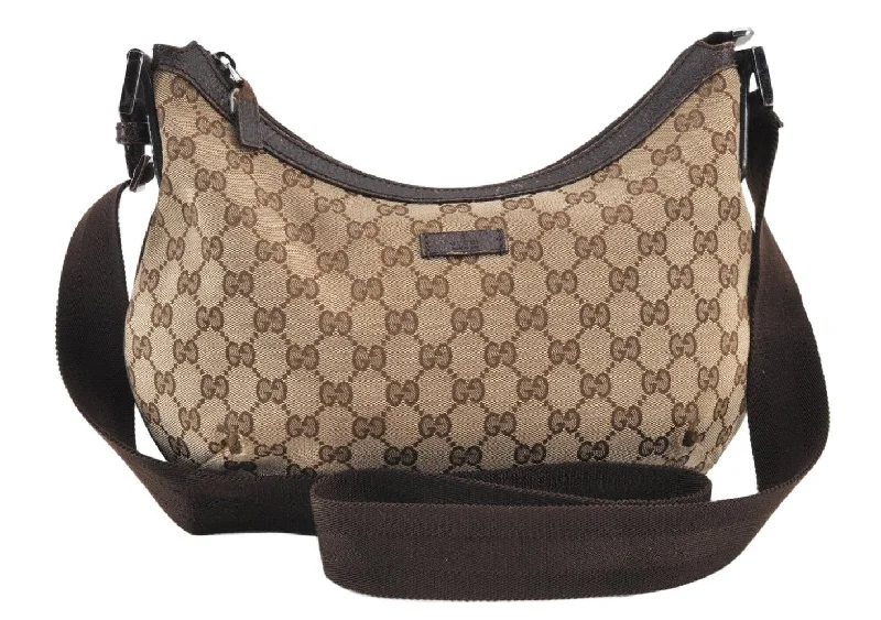 Women Gucci crossbody bags with a woven leather strapWomen Gucci crossbody bags with a woven leather strapAuthentic GUCCI Shoulder Cross Body Bag GG Canvas Leather 181092 Brown 1868K