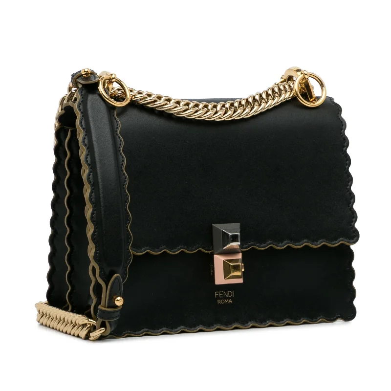 Fendi bags with a chain - link trim and a leather body for a modern and edgy lookFendi Small Kan I Crossbody Bag (SHG-GtTs2w)