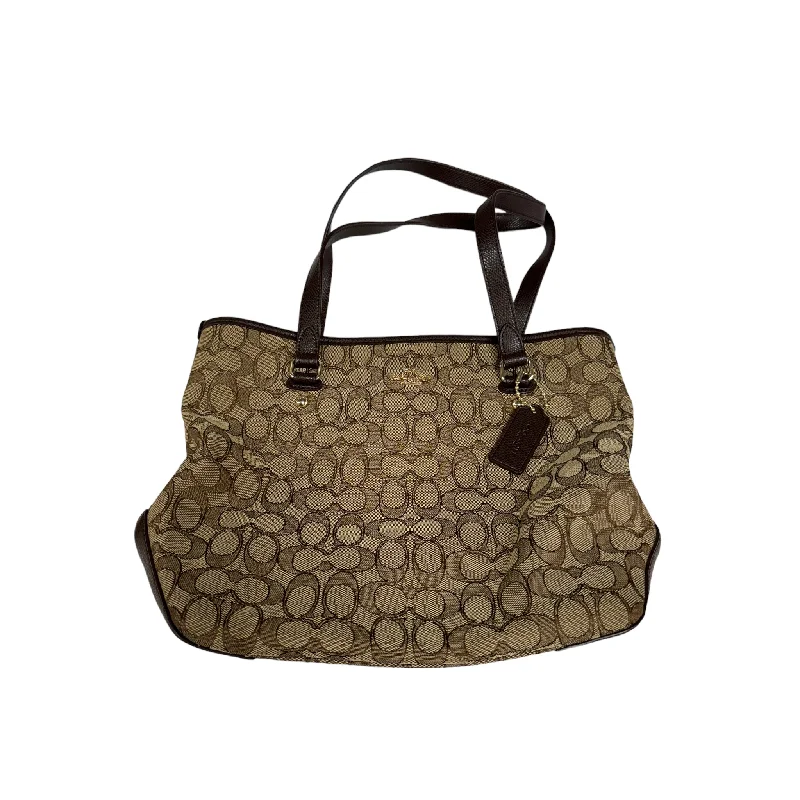 Coach bags with a chain - link trim and a leather body for a modern edgeHandbag Designer By Coach  Size: Medium