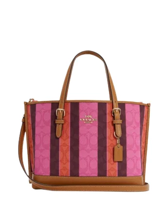 Coach Dempsey bags with a leather - wrapped drawstring for a luxurious feelCoach Mollie Tote 25 In Signature Jacquard With Stripes