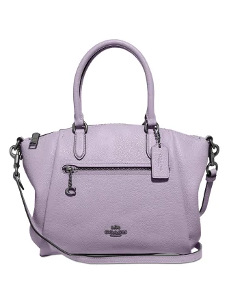 Coach bags with a zippered interior pocket for separating itemsCoach Polished Pebble Leather Elise Small Satchel