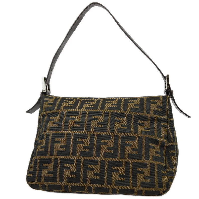 Ladies Fendi shoulder bags with a detachable phone stand for hands - free viewingFendi Brown Zucca Handbag