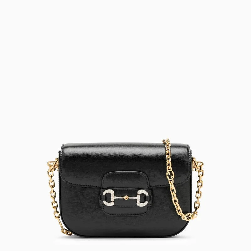 Women Gucci Sylvie bags with a detachable ribbon detailWomen Gucci Sylvie bags with a detachable ribbon detailGucci Horsebit 1955 Black Leather Mini Bag Women