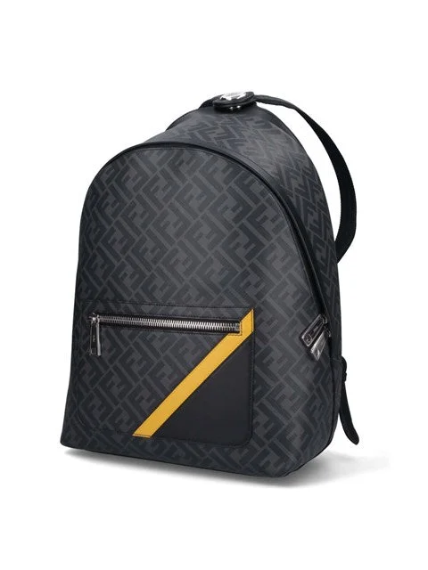 Fendi bags with a voice - activated pocket opener for a high - tech convenienceFendi Men Medium Backpack With Nail "Diagonal"