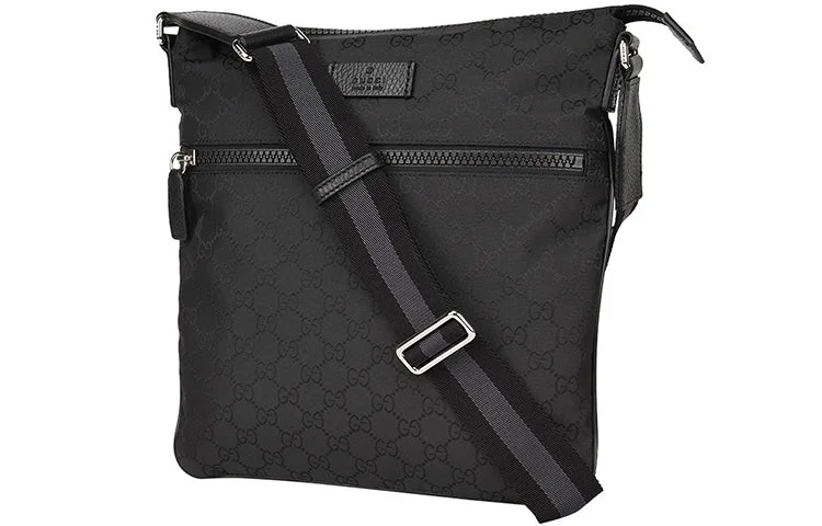 Gucci backpacks for women with a multi - pocket designGucci backpacks for women with a multi - pocket designMen's GUCCI Logo Leather Logo Stripe Webbing Shoulder Strap Nylon Shoulder Messenger Bag Black 449184-G1XHN-8615