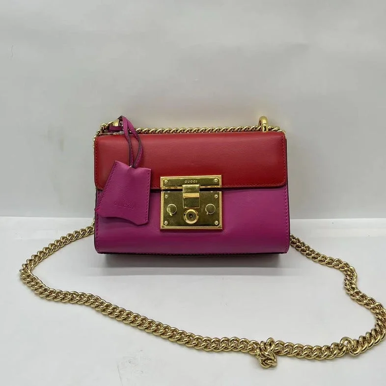 Medium - sized Women Gucci handbags for everyday useMedium - sized Women Gucci handbags for everyday useGucci Leather Chain Bag Red Pink Small