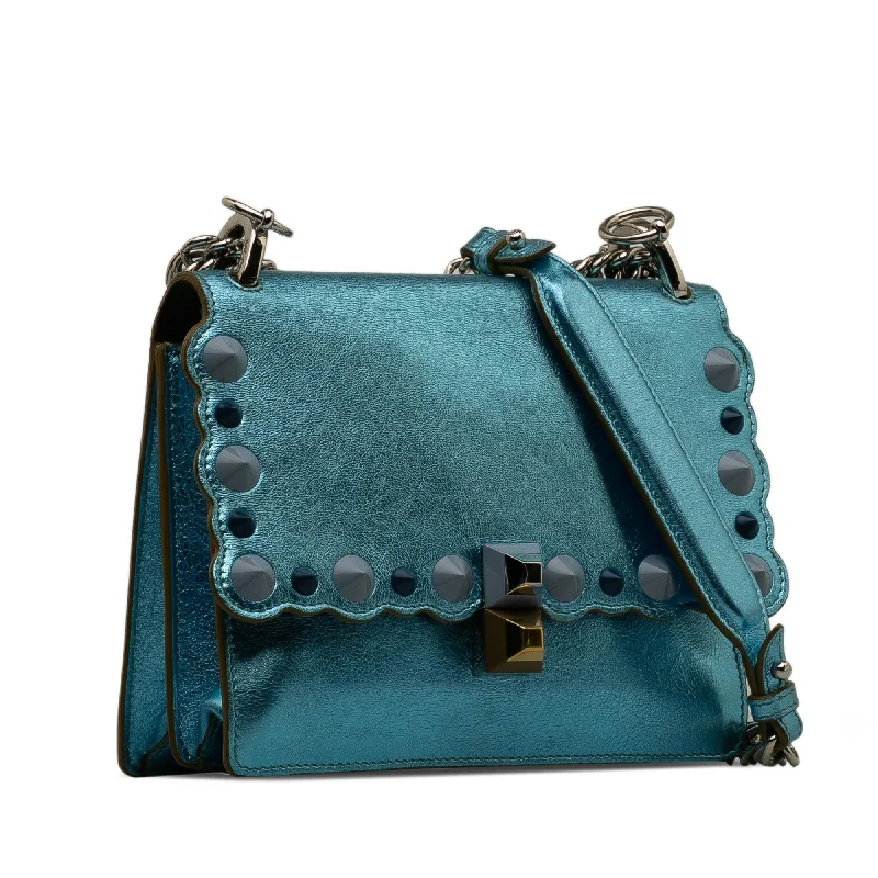 Fendi bags with a leather - bound notebook insert for jotting down notesFendi Studded Scalloped Kan I Crossbody (SHG-jNlaT0)