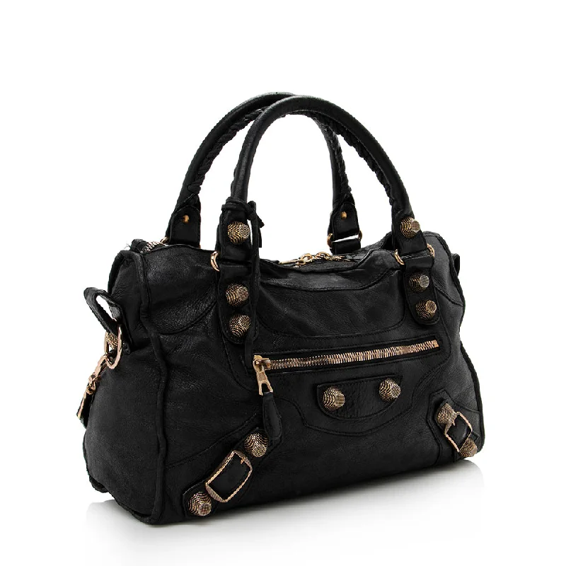 Balenciaga Le Cagole medium size with chain - linked sidesBalenciaga Agneau Giant 12 City Satchel (SHF-15561)