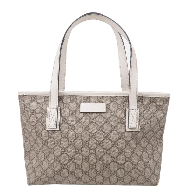 Gucci backpacks for women with a hidden back pocketGucci backpacks for women with a hidden back pocketGUCCI GG Supreme Leather Tote Bag Beige White 211138