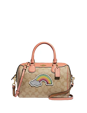 Coach backpacks with a padded laptop sleeve for travel and workCoach Mini Bennett Satchel in Signature Canvas with Rainbow