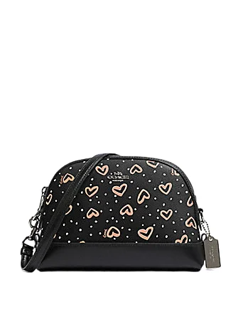 Coach crossbody bags with a printed floral pattern for a feminine touchCoach Dome Crossbody With Crayon Heart Print