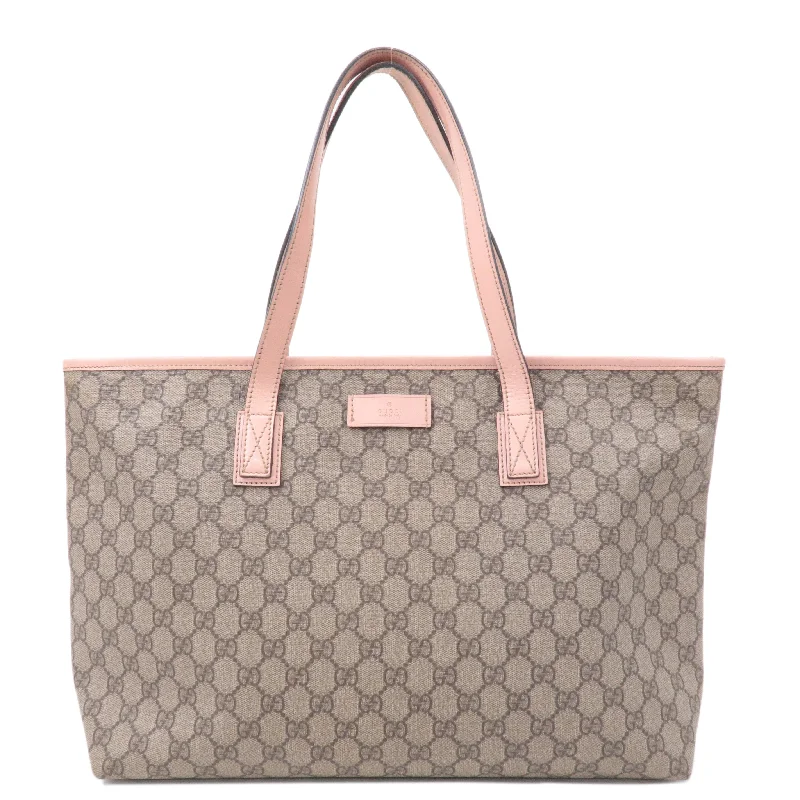 Women Gucci bags with a detachable mobile phone holderWomen Gucci bags with a detachable mobile phone holderGUCCI GG Supreme Patent Leather Tote Bag Beige Pink 211137