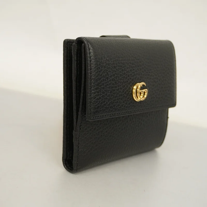 Small - sized Women Gucci shoulder bags for evening outingsSmall - sized Women Gucci shoulder bags for evening outingsGUCCIAuth  GG Marmont Gold Hardware 456122 Women's Leather Wallet Black