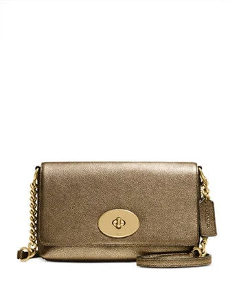 Coach handbags with a beaded trim for a glamorous and elegant lookCoach Crosstown Crossbody In Metallic Pebble Leather