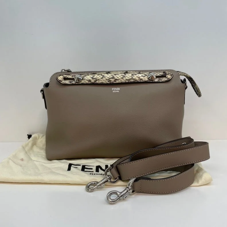 Fendi bags with a patent - leather finish for a shiny and sophisticated appearanceFendi Taupe By The Way Python Handle Crossbody Bag