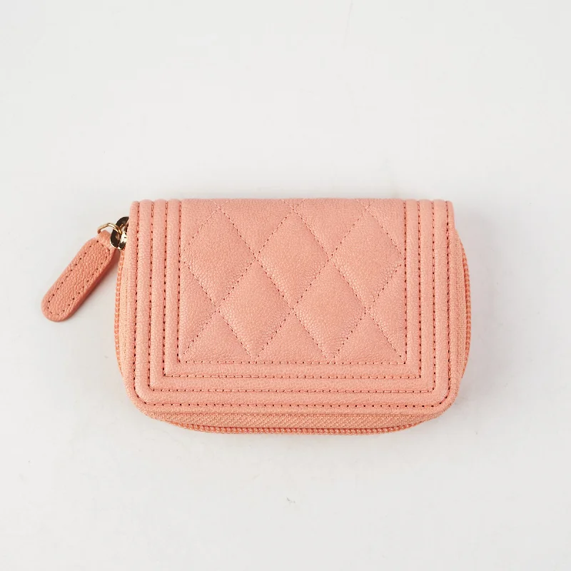 Chanel Classic Flap Bag for Evening PartyChanel Boy Zip Compact Wallet Pink