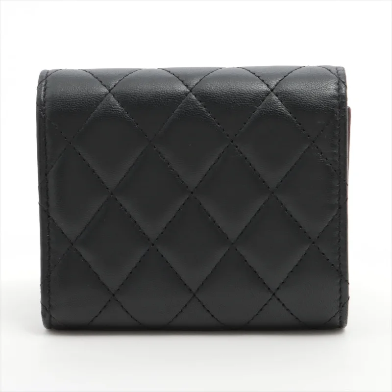 Chanel Colorful Handbag for Spring OutfitsChanel Black Lambskin Compact Wallet - Series 22