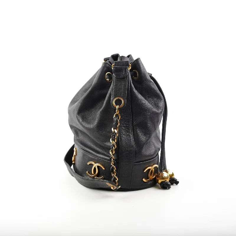 Chanel Lightweight Handbag for Daily ErrandsChanel Bucket Bag Caviar Black