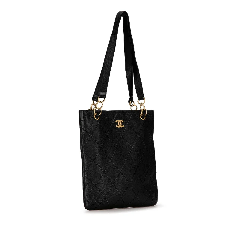 Chanel New Arrival Handbag with Gold HardwareChanel Calfskin CC Wild Sitch Chain Tote (3bUSXo)