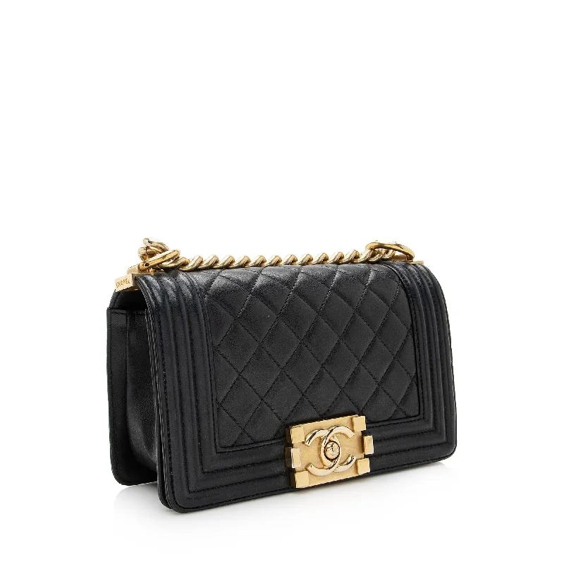 Chanel Classic Flap Bag for Evening PartyChanel Calfskin Small Boy Bag (22437)