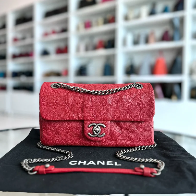 Chanel Vintage Inspired Handbag for Retro LoversCaviar Flap Medium Triple Compartment Quilted Red RHW No 15