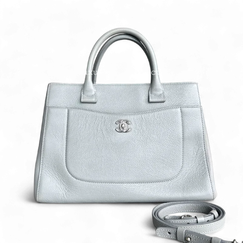 Chanel Medium Tote Bag for Office LadiesCaviar Neo Executive Tote Bag Grey Gray Silver Hardware Series 23