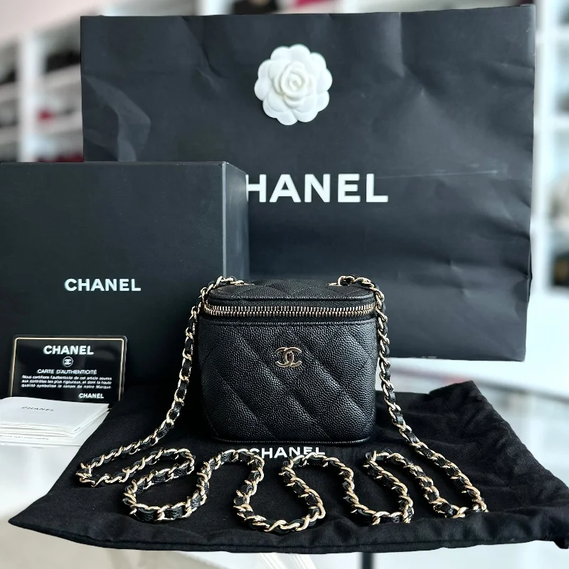 Chanel Colorful Handbag for Spring OutfitsCaviar Vanity Mini Quilted Black GHW No 31