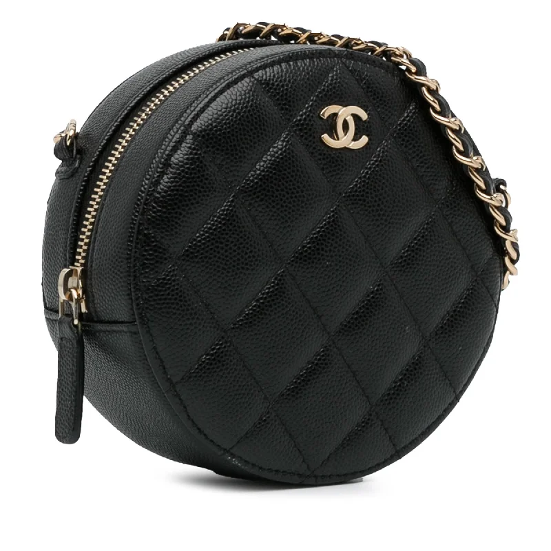 Chanel Medium Tote Bag for Office LadiesChanel CC Quilted Caviar Round Clutch With Chain (QNFerj)