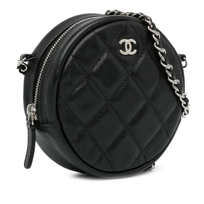 Chanel Colorful Handbag for Spring OutfitsChanel CC Quilted Caviar Round Clutch With Chain (Zm82jl)