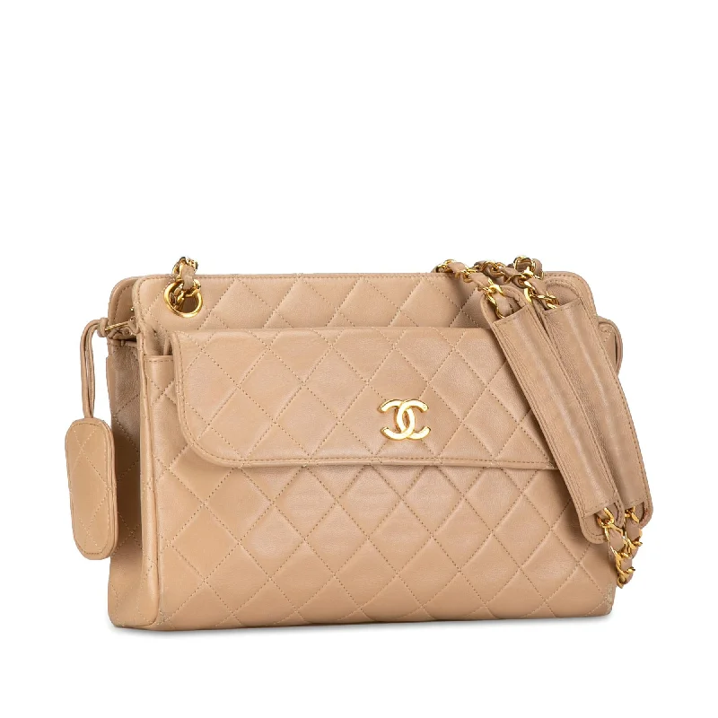 Chanel Handbag with Adjustable Strap for ComfortChanel CC Quilted Lambskin Front Pocket Crossbody (m7G46D)