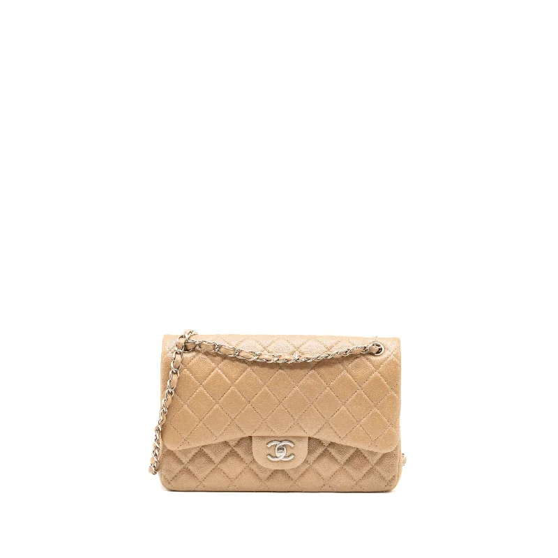 Chanel Vintage Inspired Handbag for Retro LoversChanel classic jumbo double flap bag caviar iridescent beige brushed SHW