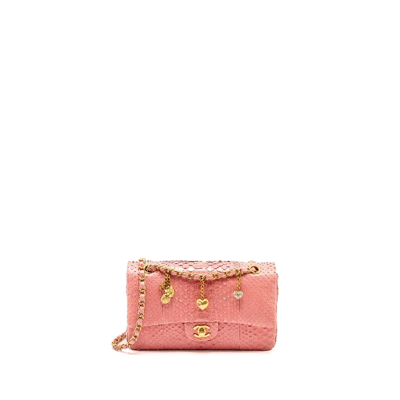 Chanel Small Crossbody Bag for TravelChanel Medium Flap Bag with Detailed Charms Python Pink GHW