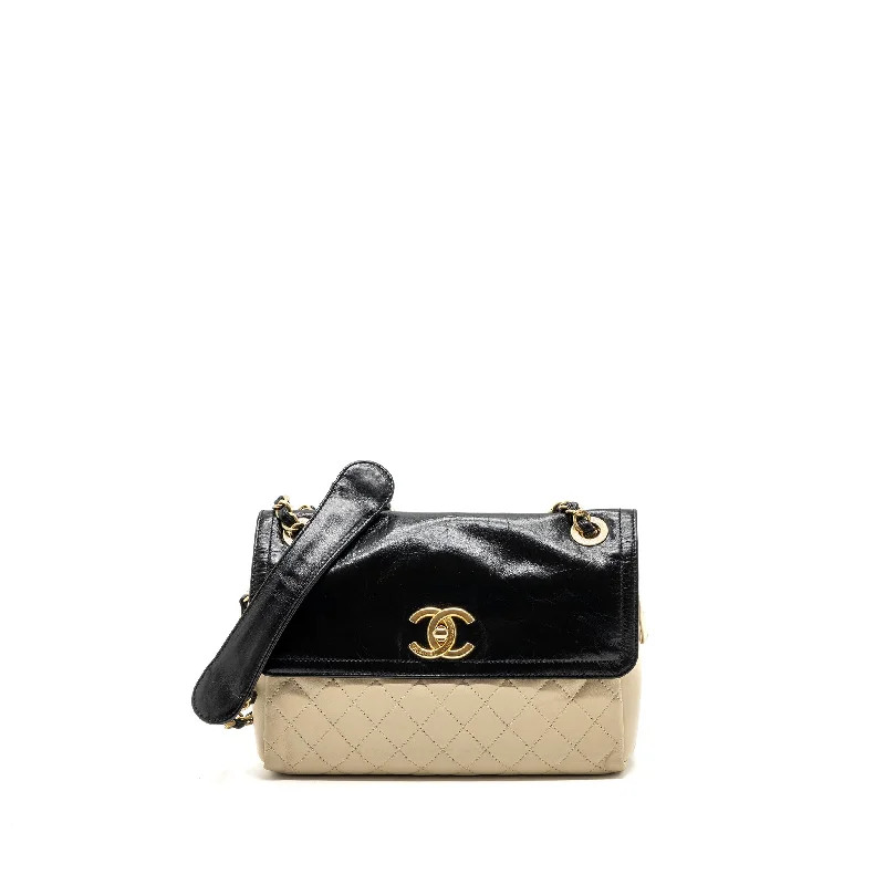 Chanel Medium Tote Bag for Office LadiesChanel Medium In The Mix Flap Bag Leather Black/Beige/Cream GHW