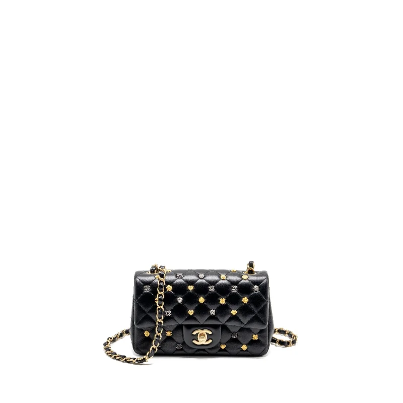 Chanel Limited Edition Handbag for CollectorsChanel Mini Rectangular Flap Bag Charms Limited Edition Lambskin Black Silver/Gold Hardware