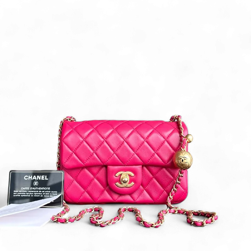 Chanel Black Handbag for Business MeetingsChanel Classic Flap Mini - 20CM Rectangle Pearl Crush Quilted Lambskin Hot Pink Gold Hardware Series 30