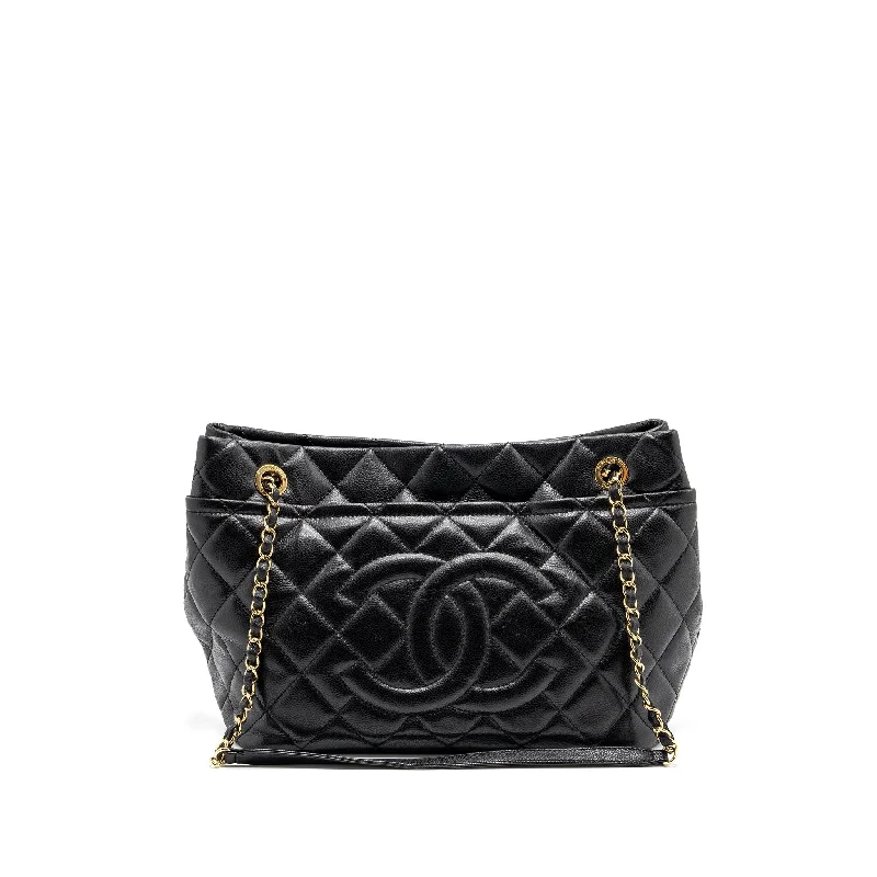 Chanel Lightweight Handbag for Daily ErrandsChanel quilted shoulder shopping tote bag caviar black GHW