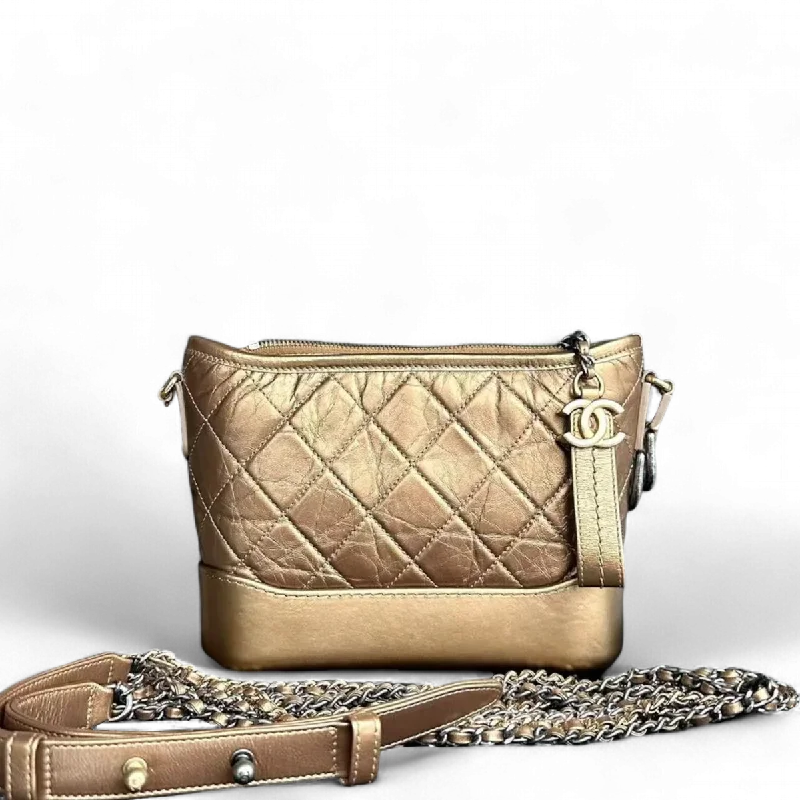 Chanel Handbag with Adjustable Strap for ComfortChanel Gabrielle Small - Quilted Calfskin Bronze Gold Two-Tone Hardware Series 23