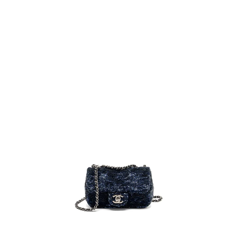 Chanel Vintage Inspired Handbag for Retro LoversChanel super mini flap bag sequin dark blue / black SHW