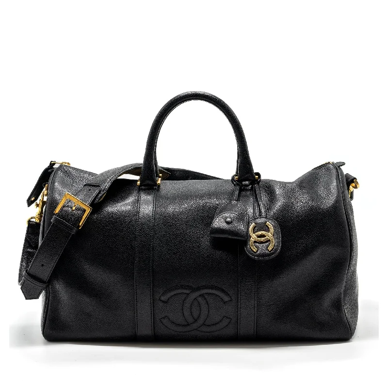 Chanel All - Match Handbag for Versatile StylingChanel Vintage Travel Bag Caviar Black GHW