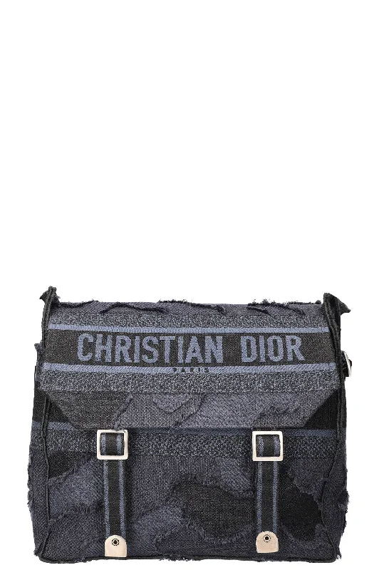 Trendsetting Christian Dior crossbody bags with a colorful strapCHRISTIAN DIOR Diorcamp Messenger Camouflage Canvas Navy & Black