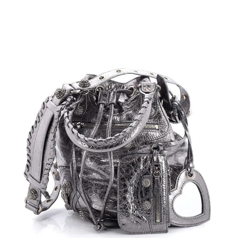 Le Cagole Giant Studs Bucket Bag Leather XS