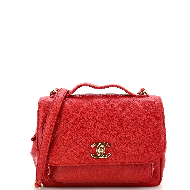 Business Affinity Flap Bag Quilted Caviar Small